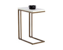 SAWYER END TABLE - ANTIQUE BRASS WHITE