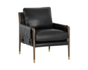 MAUTI ARMCHAIR - DISTRESSED BROWN CORTINA BLACK LEATHER