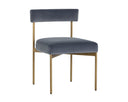 SENECA DINING CHAIR - ANTIQUE BRASS VELVET SLATE