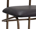 GIBBONS COUNTER STOOL - ANTIQUE BRASS CHARCOAL BLACK LEATHER