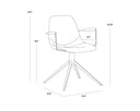 CASSIUS SWIVEL DINING ARMCHAIR - ABBINGTON BLACK BRAVO BLACK