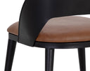 DEZIRAE DINING CHAIR - BLACK COGNAC LEATHER
