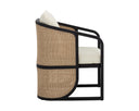 PALERMO DINING CHAIR - CHARCOAL STINSON CREAM