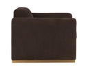 ROMER ARMCHAIR - BRUSHED GOLD NUBUCK COCOA LEATHER