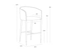 ASHER BARSTOOL - SPARROW GREY NAPA BLACK