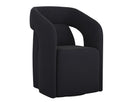 KENDRICK WHEELED DINING ARMCHAIR - ABBINGTON BLACK