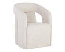 KENDRICK WHEELED DINING ARMCHAIR - MOTO STUCCO