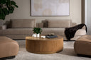 KALLA COFFEE TABLE - ROUND RUSTIC OAK
