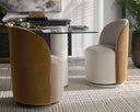 CAVOLI SWIVEL DINING CHAIR - MEG TAUPE MEG GOLD