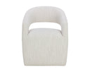 LLORET WHEELED DINING ARMCHAIR - MERINO PEARL