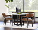 BRYLEA DINING ARMCHAIR - BROWN SHALIMAR TOBACCO LEATHER