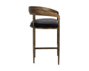 ZANATTA COUNTER STOOL - CHARCOAL BLACK LEATHER