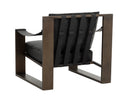 BERKE LOUNGE CHAIR - ANTIQUE BRONZE CHARCOAL BLACK LEATHER