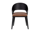 DEZIRAE DINING CHAIR - BLACK COGNAC LEATHER