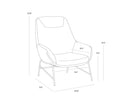 LUCIER LOUNGE CHAIR - BELFAST OATMEAL BRAVO COGNAC