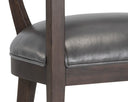 BRYLEA DINING ARMCHAIR - BROWN BRENTWOOD CHARCOAL LEATHER