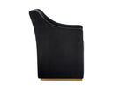 ZANE WHEELED DINING ARMCHAIR - ABBINGTON BLACK