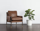 MAUTI ARMCHAIR - BROWN SHALIMAR TOBACCO LEATHER