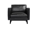 ROGERS ARMCHAIR - CORTINA BLACK LEATHER