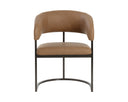 MARRIS DINING ARMCHAIR - GUNMETAL MILLIKEN COGNAC