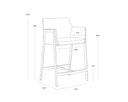 BERNADETTE COUNTER STOOL - BRAVO ADMIRAL