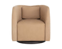 EMILIE SWIVEL LOUNGE CHAIR - NUBUCK TAN LEATHER