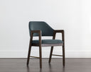 MILTON DINING ARMCHAIR - SMOKE ACACIA MEG DUSTY TEAL