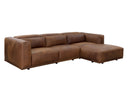 BEAU SOFA CHAISE - RAF LUCIA TOBACCO LEATHER
