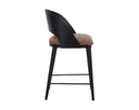 DEZIRAE COUNTER STOOL - BLACK COGNAC LEATHER