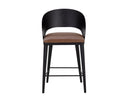 DEZIRAE COUNTER STOOL - BLACK COGNAC LEATHER