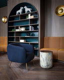 DIAZ END TABLE - MARBLE LOOK ANTIQUE BRASS