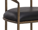 ZANATTA DINING ARMCHAIR - CHARCOAL BLACK LEATHER