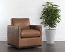 PORTMAN SWIVEL LOUNGE CHAIR - MARSEILLE CAMEL LEATHER
