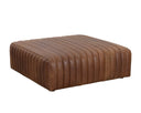 LEWIN OTTOMAN - SQUARE LUCIA TOBACCO LEATHER