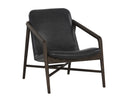 CINELLI LOUNGE CHAIR - DISTRESSED BROWN BRENTWOOD CHARCOAL LEATHER