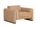 ROMER ARMCHAIR - DISTRESSED BROWN NUBUCK TAN LEATHER