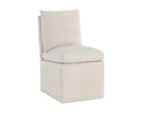 GLENROSE WHEELED DINING CHAIR - EFFIE LINEN