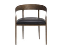 ZANATTA DINING ARMCHAIR - CHARCOAL BLACK LEATHER