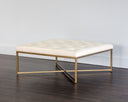 ENDALL OTTOMAN - ANTIQUE BRASS VINTAGE VANILLA LEATHER