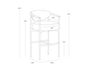 HELOISE BARSTOOL - MILLIKEN COGNAC
