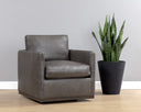 PORTMAN SWIVEL LOUNGE CHAIR - MARSEILLE CONCRETE LEATHER
