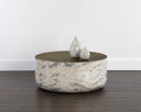 DIAZ COFFEE TABLE - MARBLE LOOK ANTIQUE BRASS