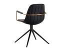 CASSIUS SWIVEL DINING ARMCHAIR - SLATE TINT NIGHTFALL BLACK