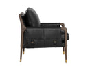 MAUTI ARMCHAIR - DISTRESSED BROWN CORTINA BLACK LEATHER