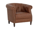 MARJORIE LOUNGE CHAIR - COGNAC LEATHER