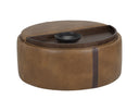 BORELLI WHEELED STORAGE OTTOMAN - TOBACCO TAN AUTUMN CHESTNUT