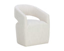 LLORET WHEELED DINING ARMCHAIR - MERINO PEARL
