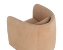 EMILIE SWIVEL LOUNGE CHAIR - NUBUCK TAN LEATHER