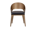DEZIRAE DINING CHAIR - ANTIQUE BRASS CHARCOAL BLACK LEATHER