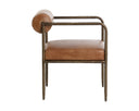 AJANI DINING ARMCHAIR - TAN LEATHER